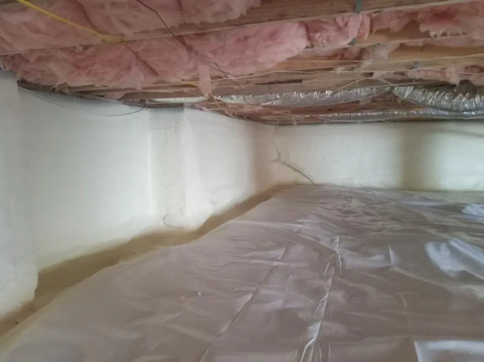 Crawl space encapsulation with closed-cell spray foam for Attic Insulation in Colleyville